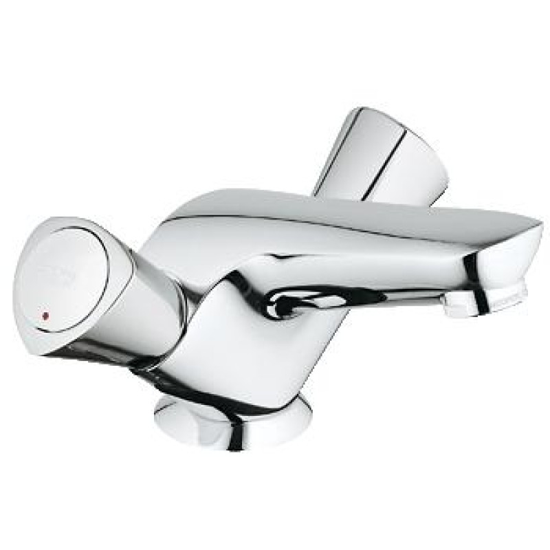 Grohe COSTA S - Змішувач для раковини на один отвір (гнучка підводка, зливний гарнітур), хром, (21255001)