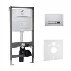 VOLLE MASTER EVO SENSOR комплект інсталяції для унітазу 4в1 (інсталяція, кріплення, прокладка, клавіша LARGO EVO SENSOR cromo), (2220.010301)