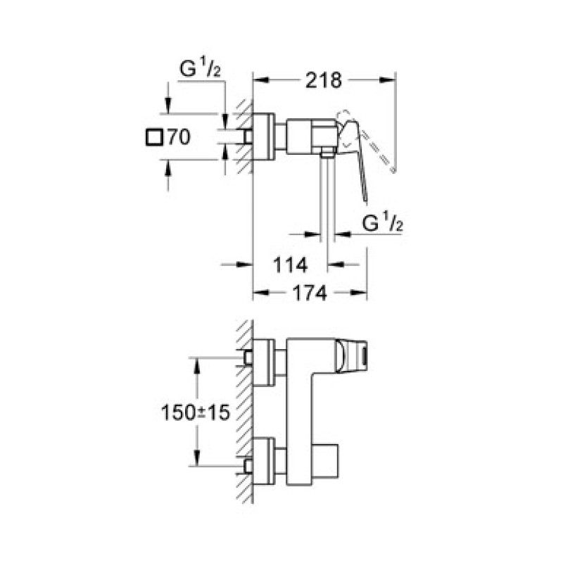 Grohe Змішувач для душу EuroCube (23145000)
