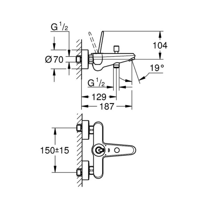 Grohe Змішувач для ванни Eurodis Joy (23431LS0)