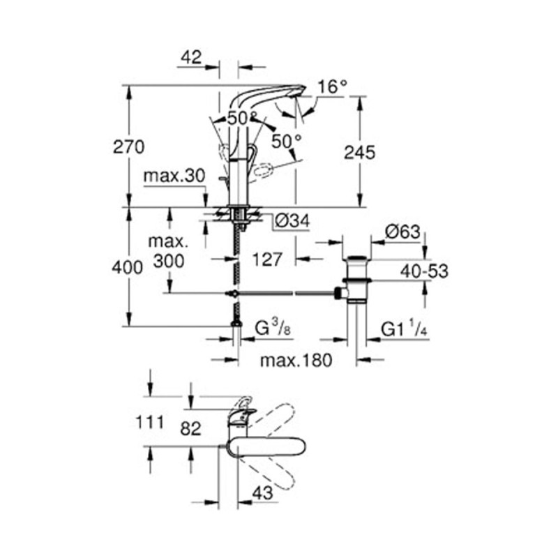 Grohe Змішувач для умивальника Eurostyle New L-size (23569003)