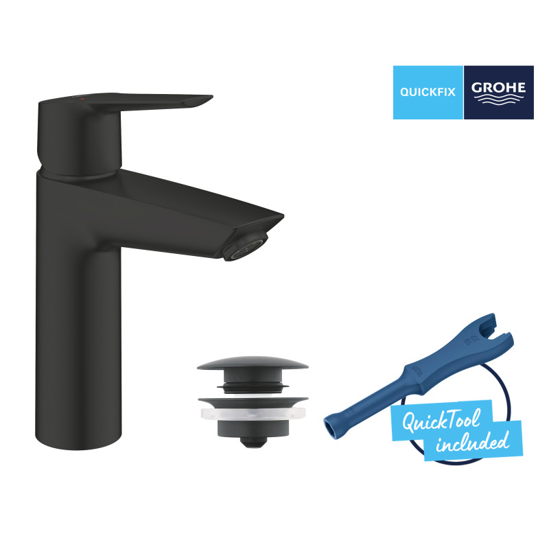 Grohe QuickFix Start Одноважільний змішувач для раковини M-Size + нажимний донний клапан (235752432)