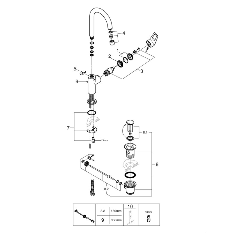 Grohe Змішувач для раковини BauLoop New L-size (23763001)