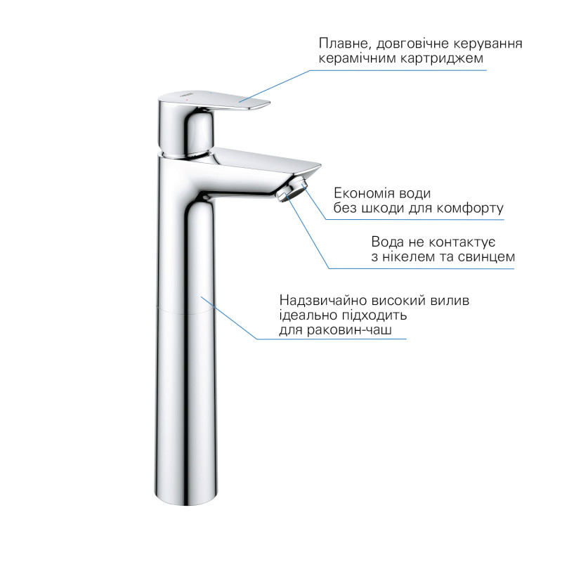 Grohe QuickFix StartEdge Одноважільний змішувач для раковини XL-Size (23777001)