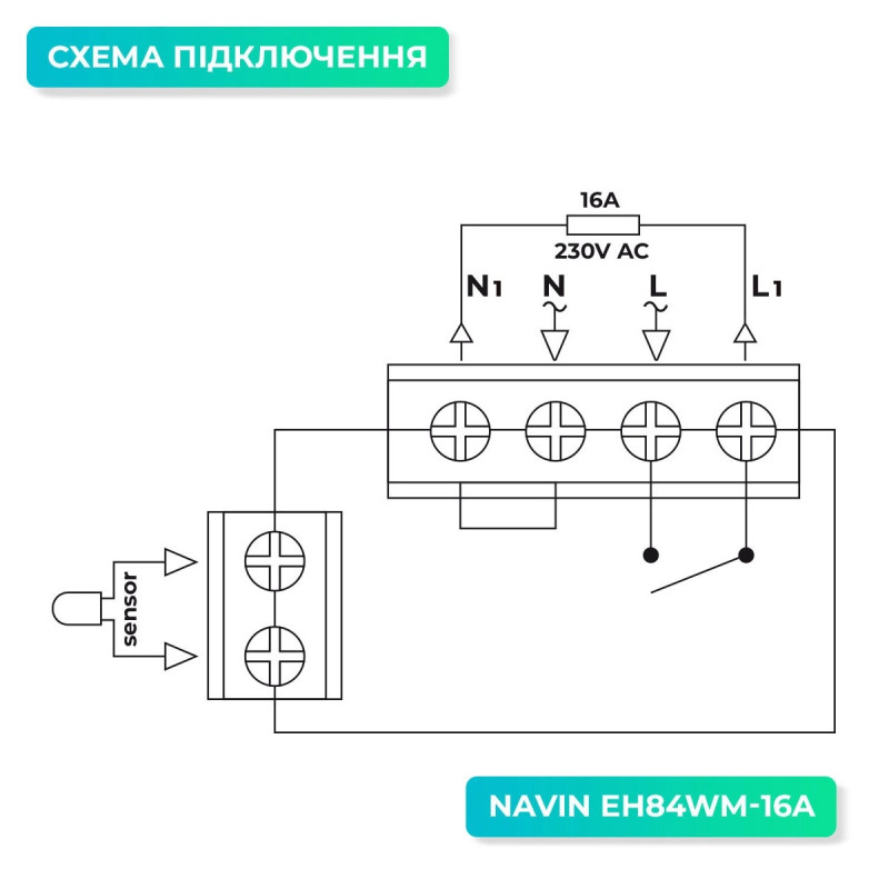 Терморегулятор Navin EH84WM-16A 5...35 °C для теплої підлоги механічний накладний дротовий датчик 16A 230В білий (24-160171-0140)