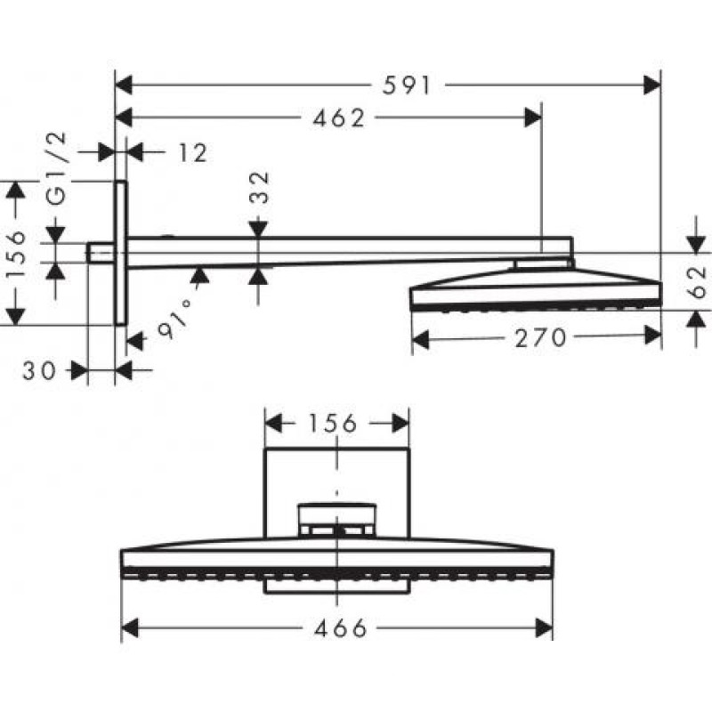 Hansgrohe Rainmaker Select 460 Верхній душ білий / хром, (24003400)