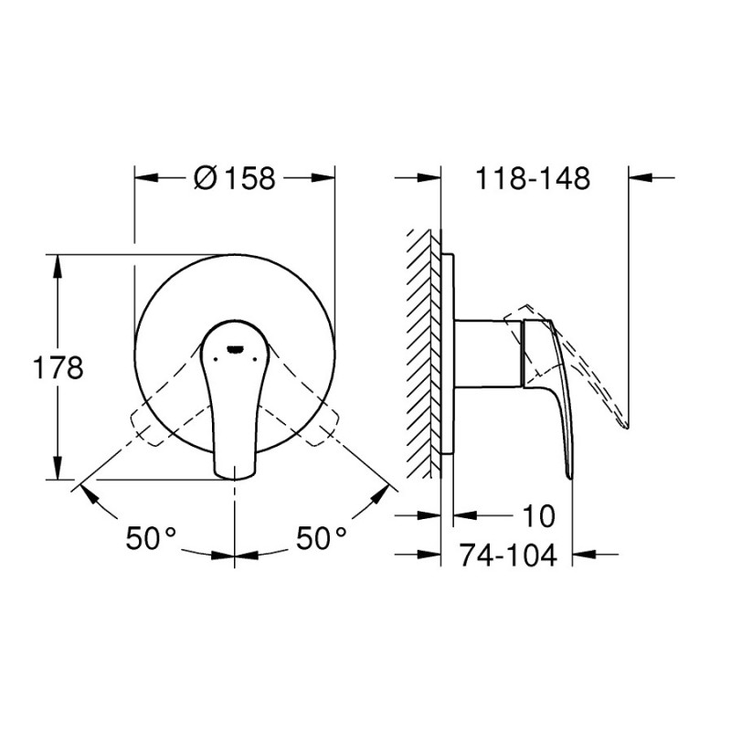 Grohe Змішувач для душу Eurosmart New (24042003)