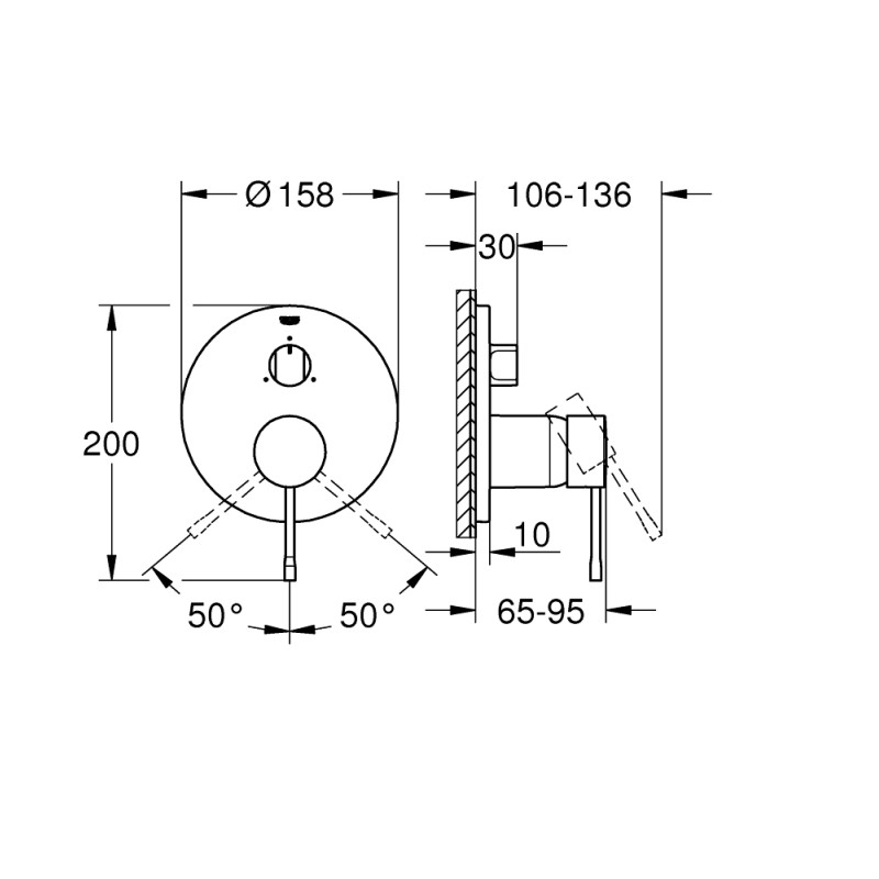 Grohe Змішувач для ванни/душу Essence на 3 виходи (24092001)