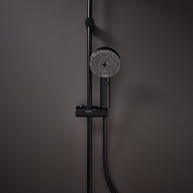 Hansgrohe PULSIFY ручний душ 105 3jet (3 типи струї PowderRain, IntenseRain, MonoRain) EcoSmart, чорний матовий, (24101670)