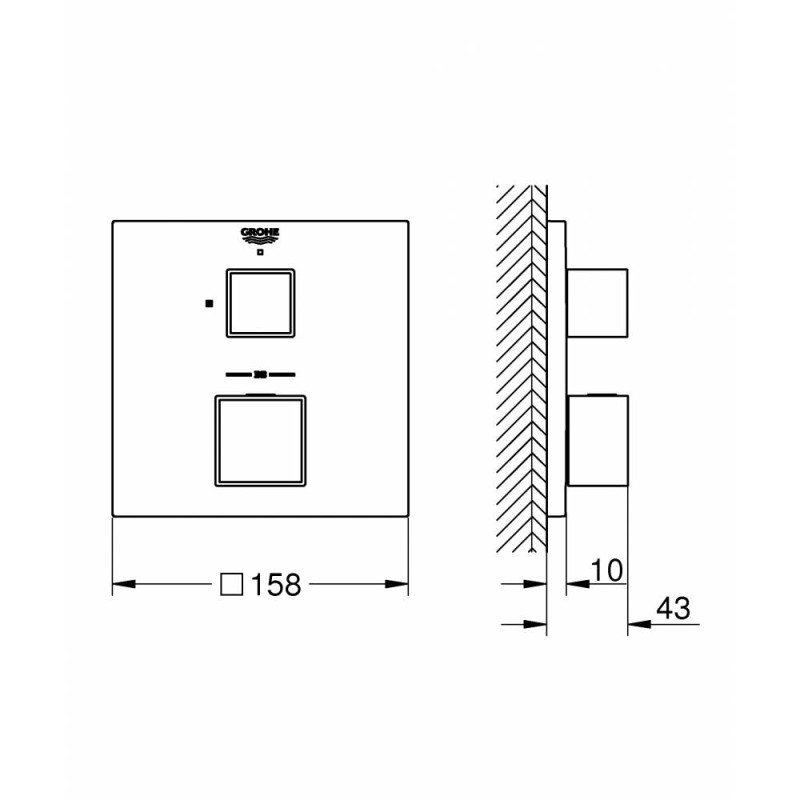 Grohe Термостат для душу Grohtherm Cube (24153000)