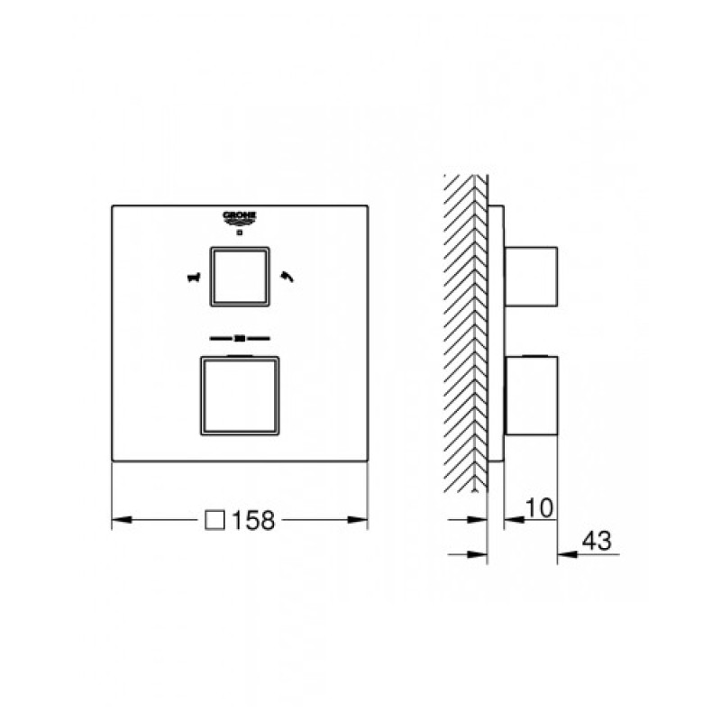 Grohe Термостат для ванни Grohtherm Cube з 2 перемикачами (24155000)
