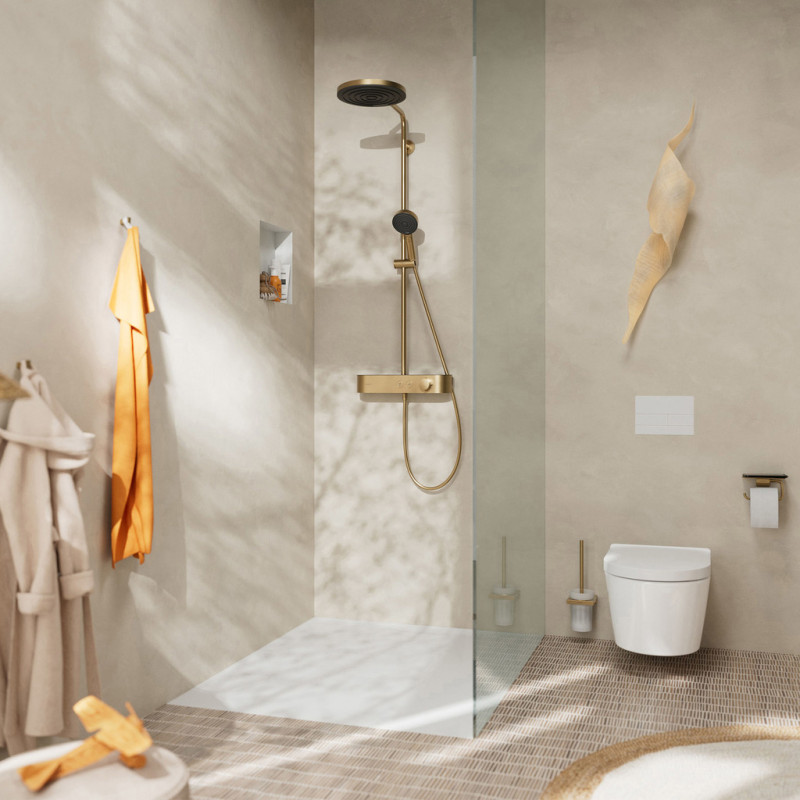 Hansgrohe PULSIFY Showerpipe душевая система 260 с термостатом, цвет шлифованная бронза, (24220140)