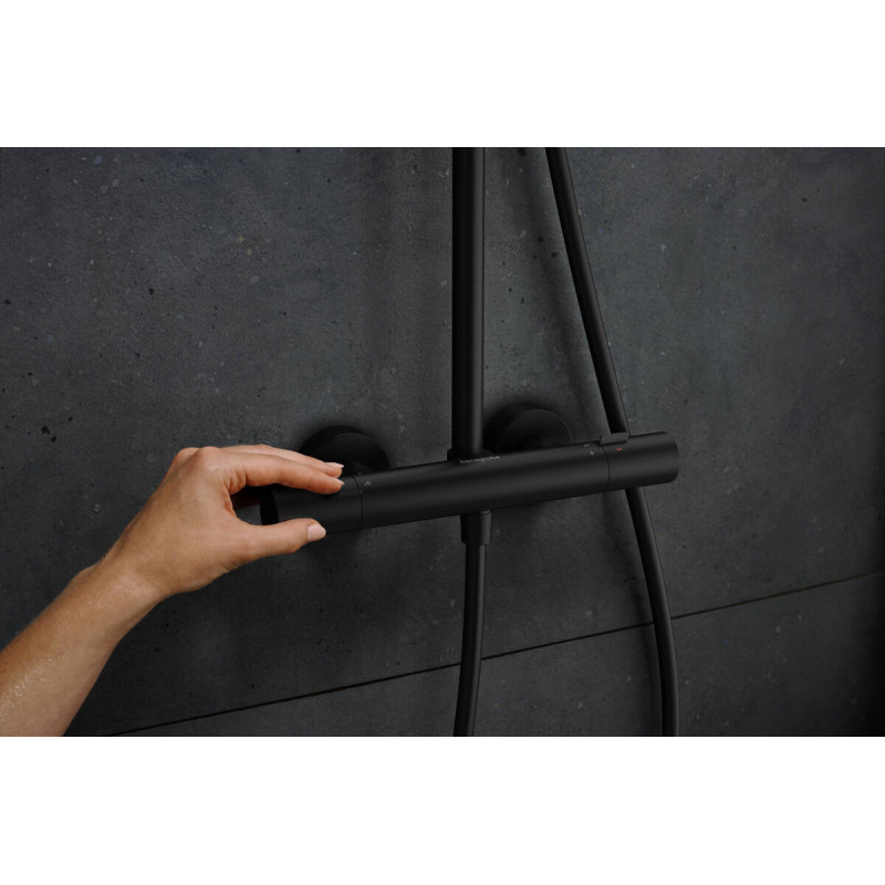 Hansgrohe PULSIFY S PURO Showerpipe душова система 260 з термостатом, колір чорний матовий, (24222670)
