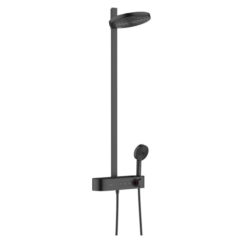 Hansgrohe PULSIFY душевая система Showerpipe 260 2jet EcoSmart, с термостатом, черный матовый, (24241670)