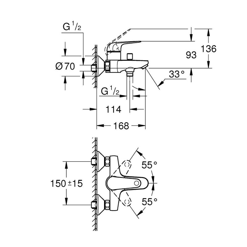 Grohe QuickFix Swift Одноважільний змішувач для ванни (24335001)