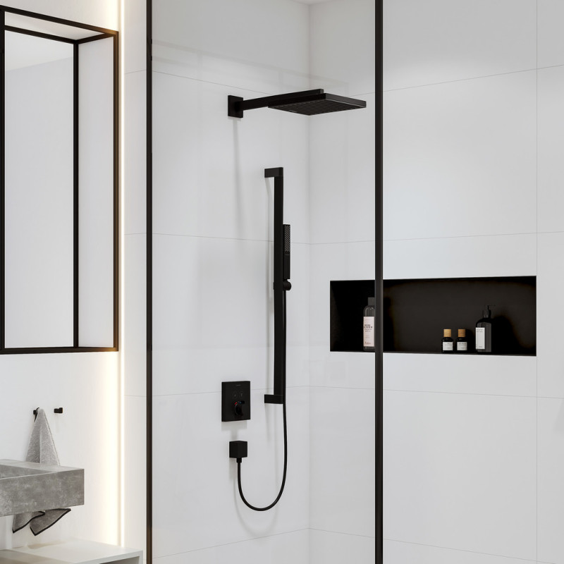 Hansgrohe PULSIFY E держатель верхнего душа, 39см, цвет черный матовый, (24337670)
