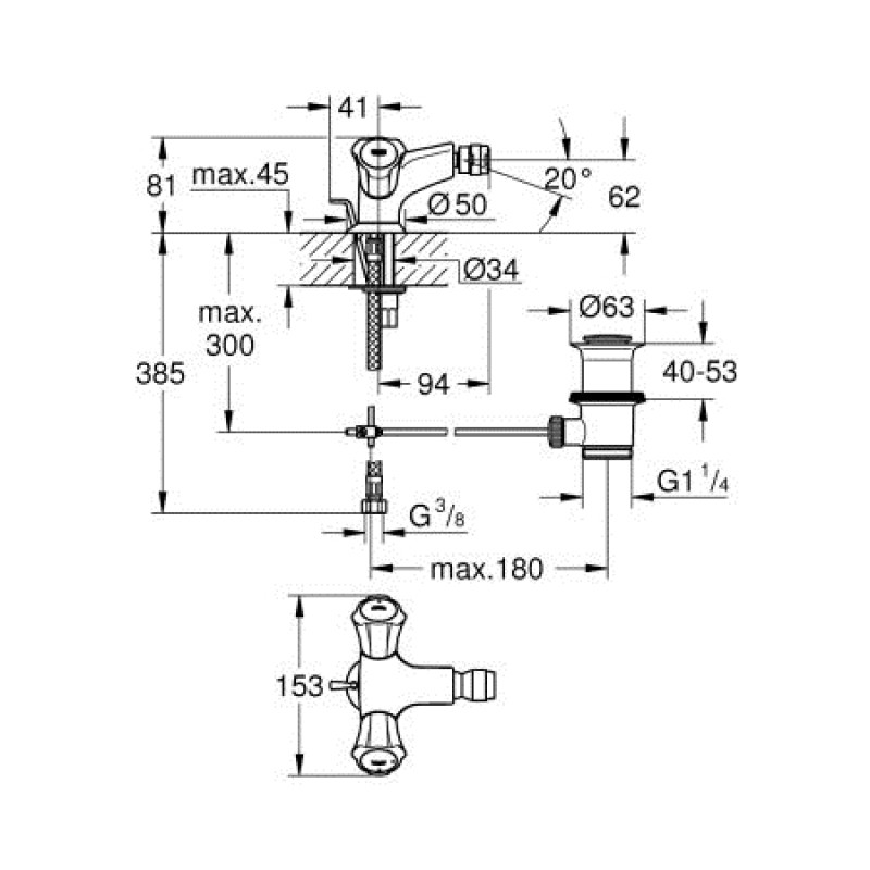 Grohe Змішувач для біде Costa L (24480001)