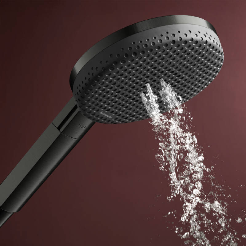 Hansgrohe RAINDANCE ALIVE SELECT S ручний душ (3 типа струи RainAir, PowderRain, Massage), шліфованний чорний хром, (24500340)