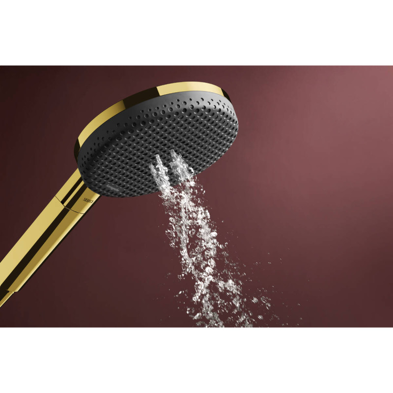 Hansgrohe RAINDANCE ALIVE SELECT S ручний душ (3 типи струменів RainAir, PowderRain, Massage), полірованне золото, (24500990)