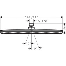 Hansgrohe RAINDANCE ALIVE Qверхній душ 210/340мм, 1 режим, колір хром, (24530000)