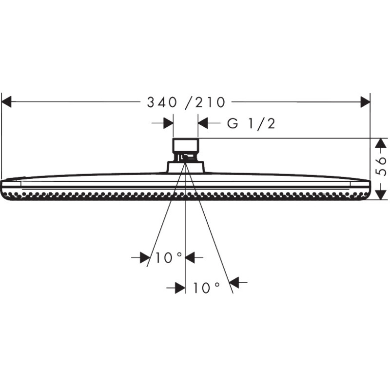 Hansgrohe RAINDANCE ALIVE Qверхній душ 210/340мм, 1 режим, колір чорний матовий, (24530670)