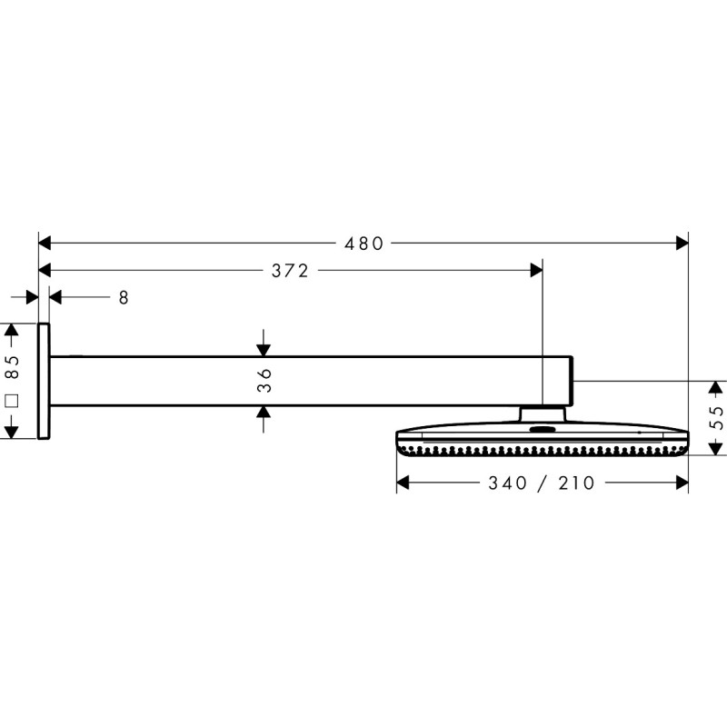 Hansgrohe RAINDANCE ALIVE Qверхній душ 210/340мм, 2 режими, з тримачем, колір шліфована бронза, (24550140)