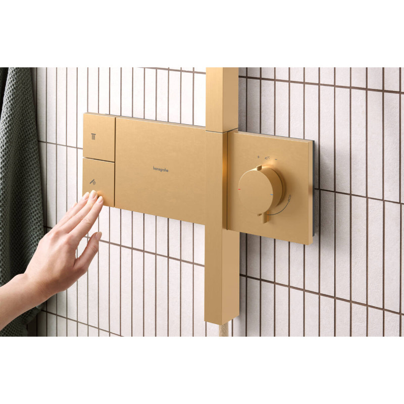 Hansgrohe RAINDANCE ALIVE Q душова система Showerpipe 210/340, 1jet, з термостатом, шліфованна бронза, (24580140)