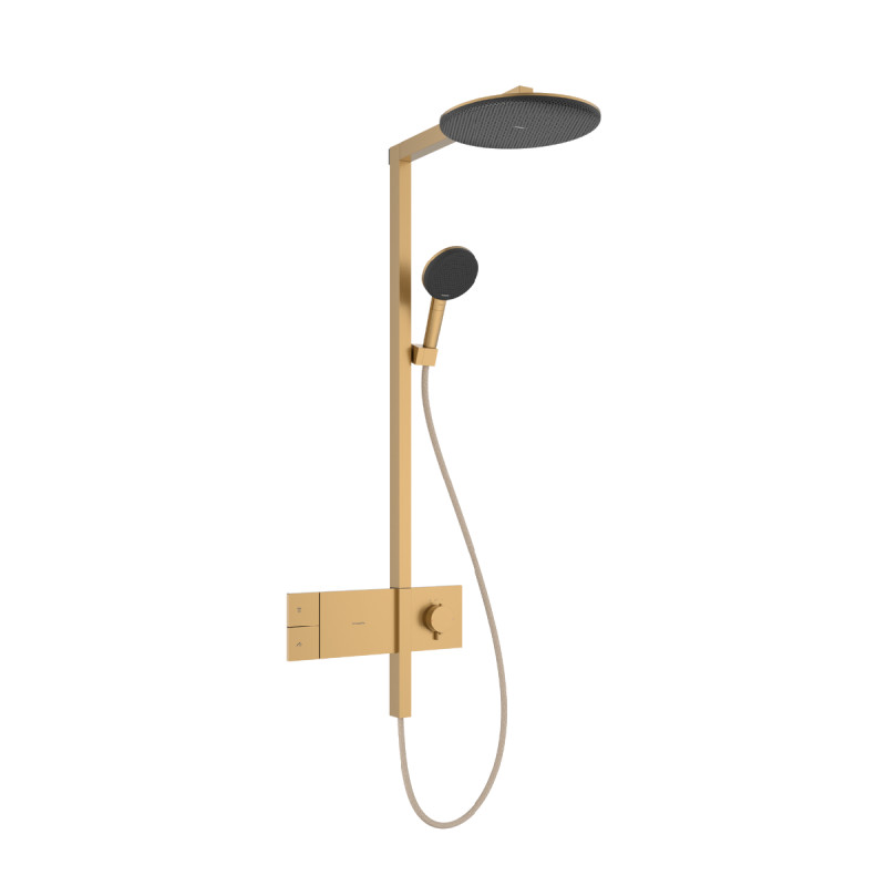 Hansgrohe RAINDANCE ALIVE S душова система Showerpipe 300, 1jet, з термостатом, шліфованна бронза, (24582140)