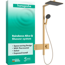 RAINDANCE ALIVE Q Showerpipe душова система 210/340 2jet, з термостатом, шліфованна бронза