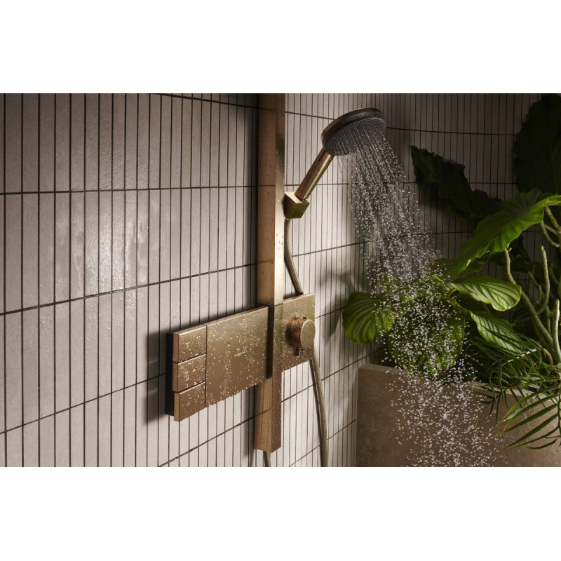 RAINDANCE ALIVE Q Showerpipe душова система 210/340 2jet, з термостатом, шліфованна бронза