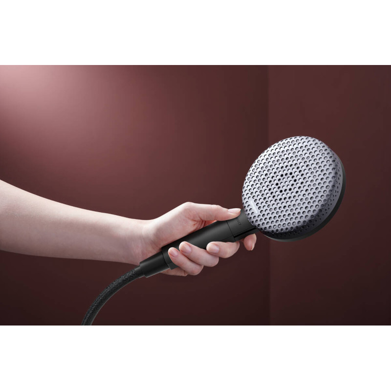 Hansgrohe RAINDANCE ALIVE SELECT S душовий набір EcoSmart (ручний душ 3режими, шланг, тримач), чорний матовий, (24611670)