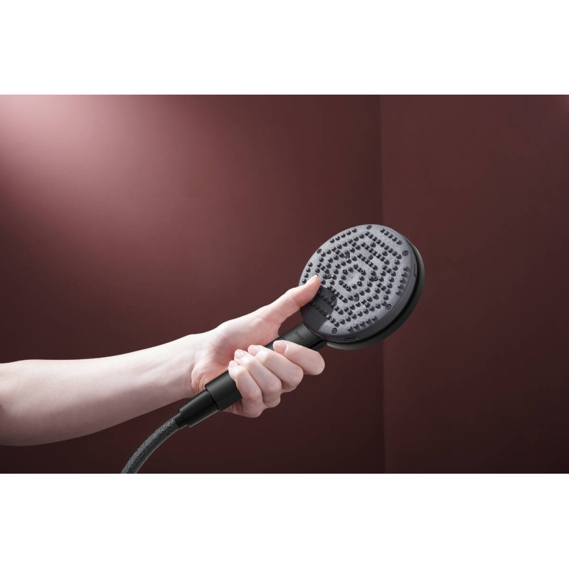 Hansgrohe RAINDANCE ALIVE SELECT S душовий набір EcoSmart (ручний душ 3режими, шланг, тримач), чорний матовий, (24611670)