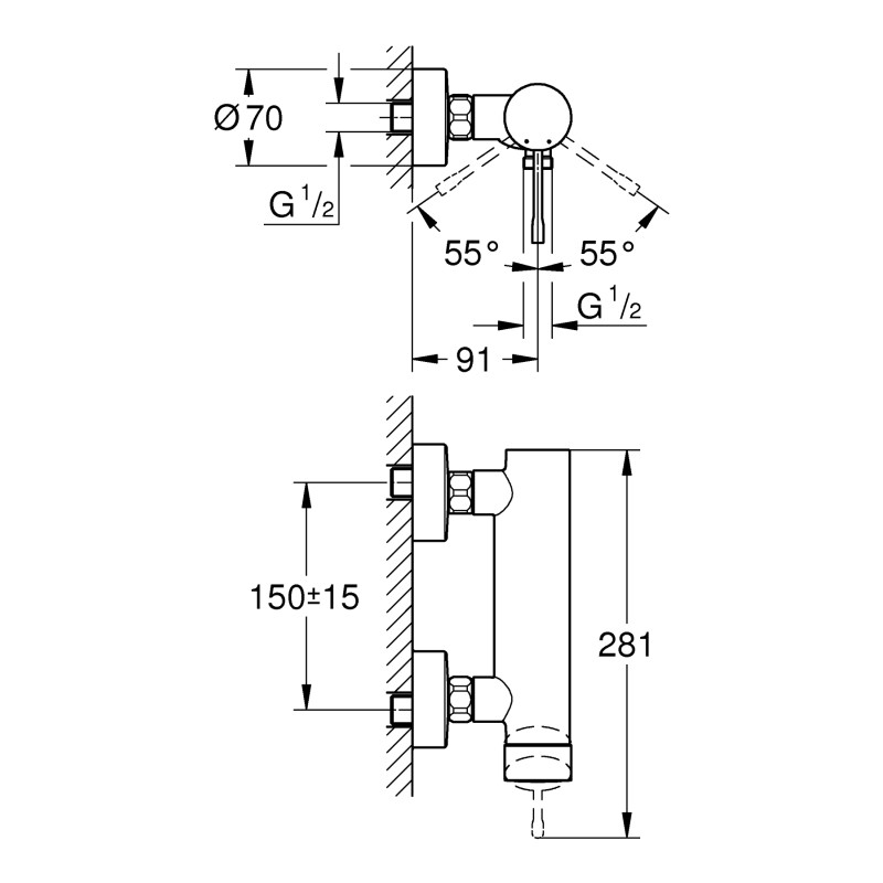Grohe Essence Одноважільний змішувач для душу (25252KF1)