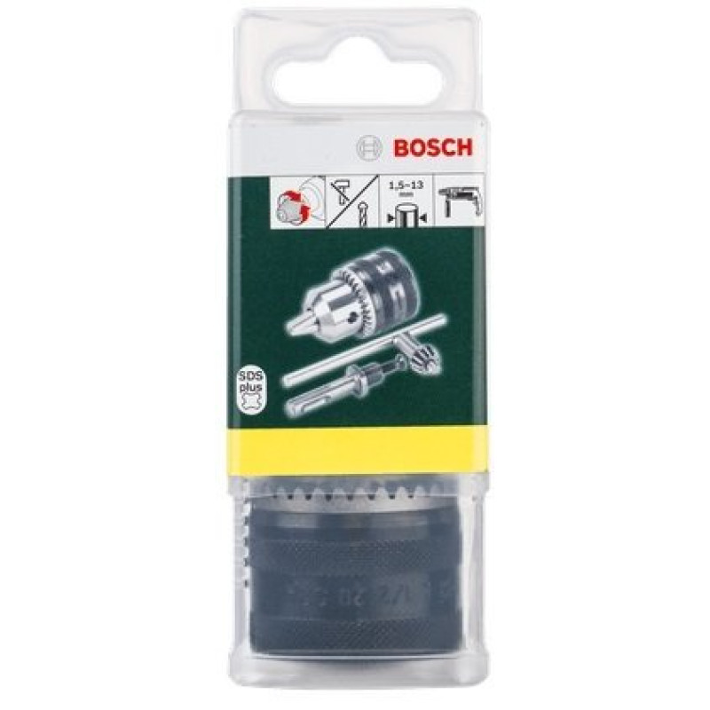 BOSCH Комплект для кріплення свердл на перфоратор, патрон+перехідник+ключ (2607000982)