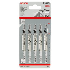 BOSCH Полотно пиляльне для електролобзика по дереву T101D, 5шт (2608630032)