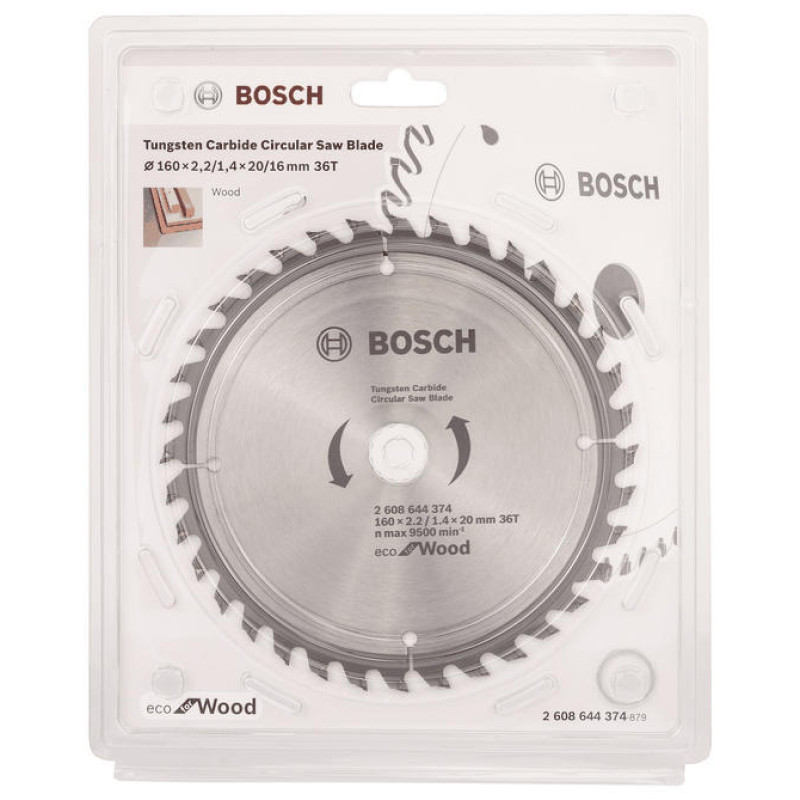 BOSCH Диск пиляльний Eco for Wood 160x2.2x20-36T (2608644374)
