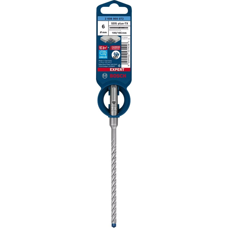BOSCH Бур по бетону SDS-7X для армованого бетону 6x100x165 (2608900072)