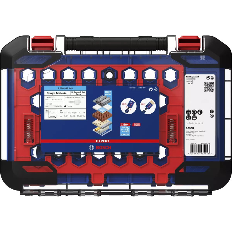 BOSCH Коронки для роботи з міцними матеріалами Tough Material, 22-68мм, 9 шт (2608900445)