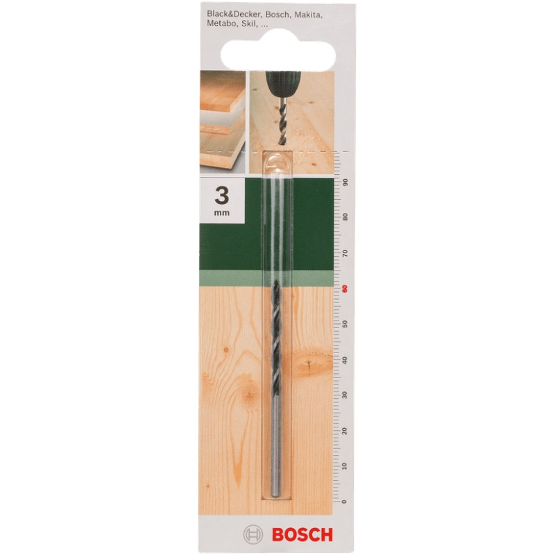 BOSCH Свердло по дереву спіральне 3x32мм (2609255200)