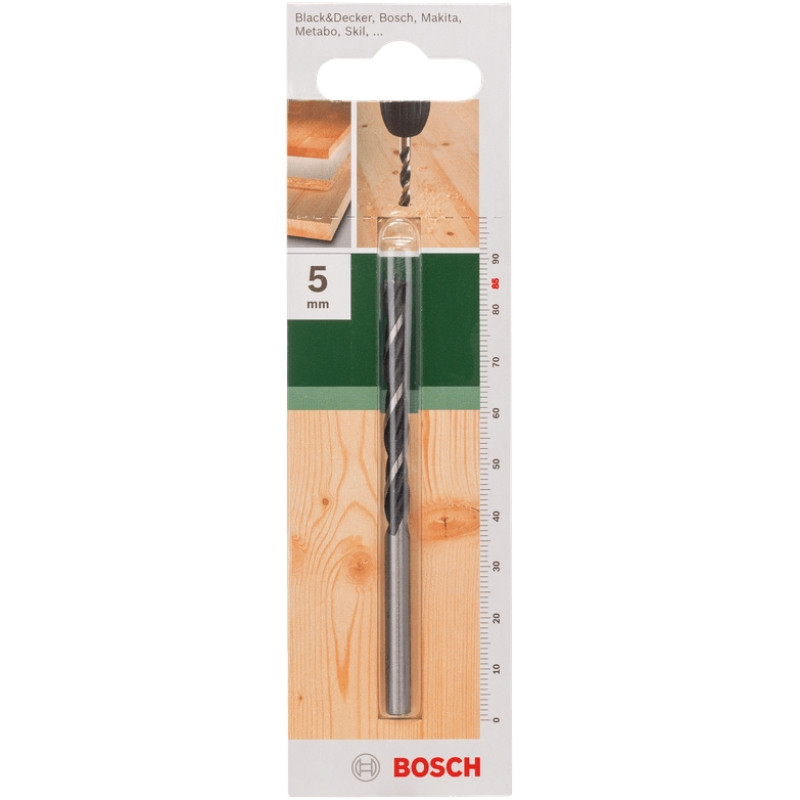 BOSCH Свердло по дереву спіральне 5x50мм (2609255202)