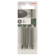 BOSCH Біти двосторонні PH/PH 1/2/3, 60мм, 3шт (2609255961)