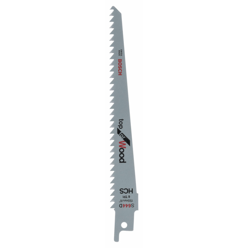 BOSCH Полотно пиляльне для шабельної пилки по дереву, S 644 D HCS, 6TPI, 2шт (2609256701)