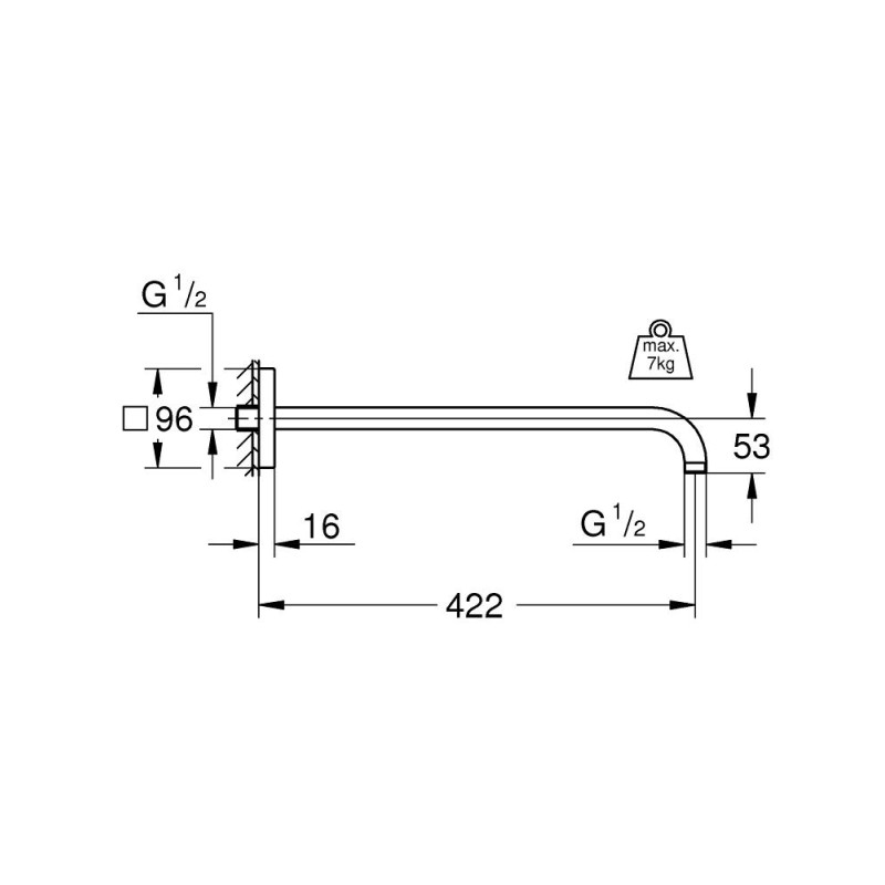 Grohe Rainshower Душовий кронштейн 422 мм (26145000)