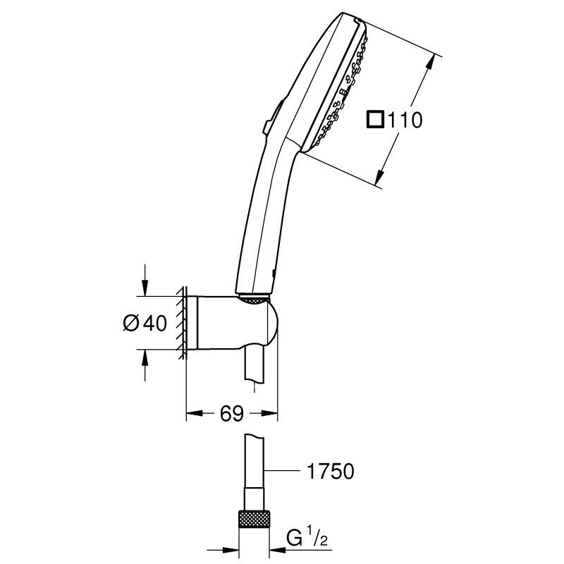 Grohe Quickfix Vitalio Comfort 110 Душовий набір, 3 режими струменю (26176001)