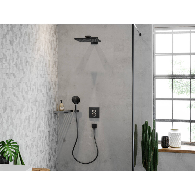 Hansgrohe Raindance E Верхнiй душ 300 Air 1jet, з тримачем 390 мм, шлiфований чорний хром, (26238340)