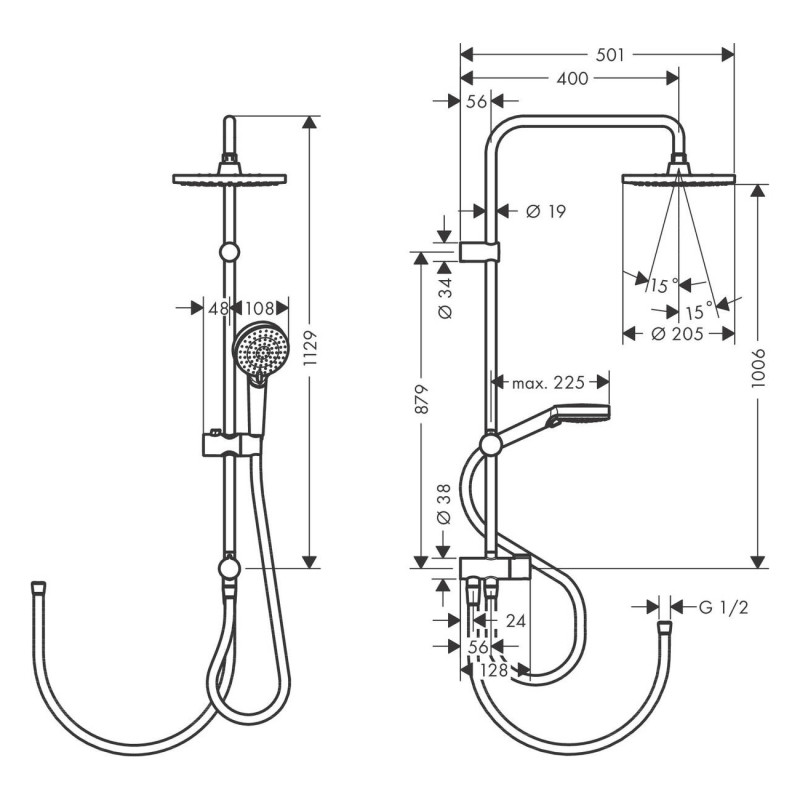 Hansgrohe Душова система Vernis Blend Reno 220 (26272670)