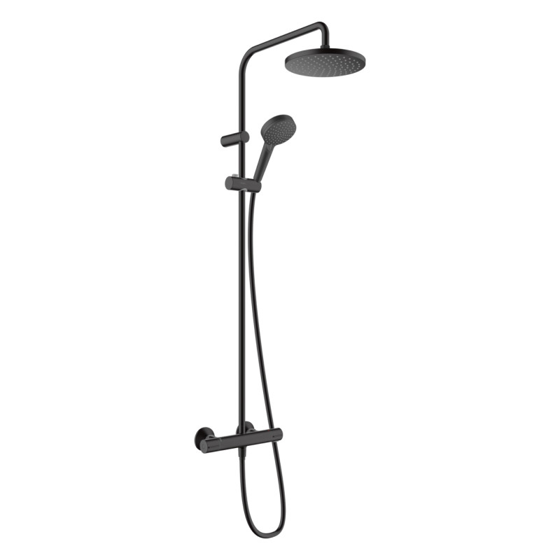 Hansgrohe Душова система Vernis Blend Showerpipe 200 1jet з термостатом, чорний матовий