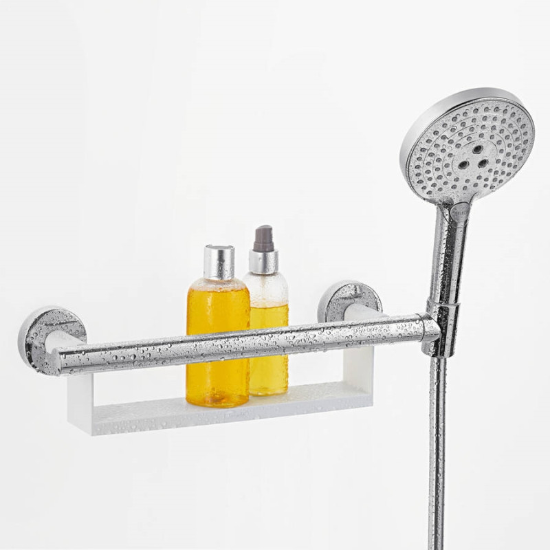 Hansgrohe Comfort Поручень з поличкою та тримачем для душу, бiлий/хром, (26328400)