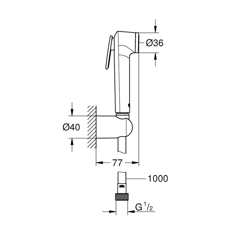 Grohe Tempesta-F Trigger Spray 30 Душовий набір, 1 режим струменю (26355IL0)