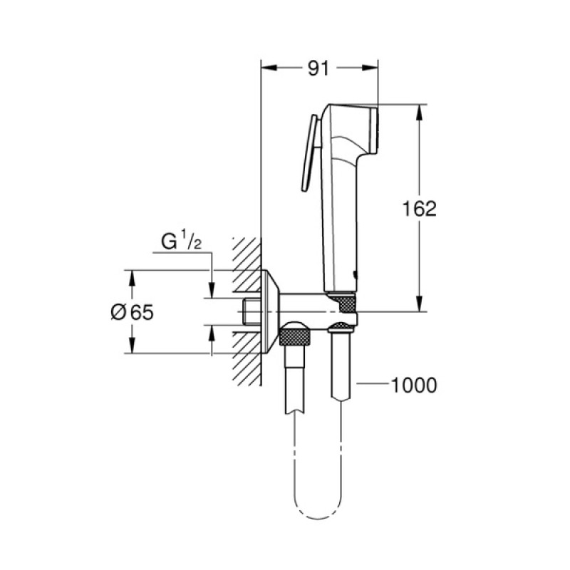 Grohe Душовий набір Tempesta-F Trigger Spray 30 з кутовим вентилем 1 вид струменя (26358000)